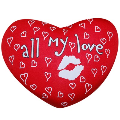 "Heart shape Pillow with Message - PST 1591-1 - Click here to View more details about this Product